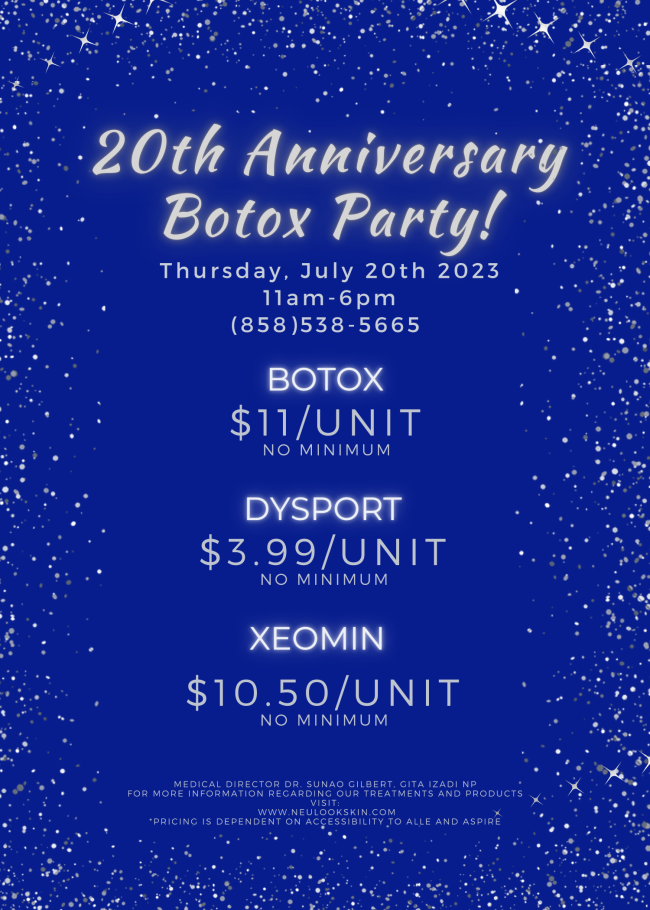 Neu Look's 20th Anniversary BOTOX PARTY! - San Diego Neu Look Med Spa ...