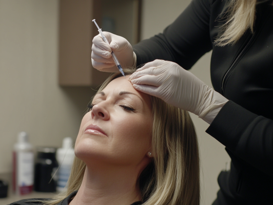 A woman receiving a BOTOX treatment