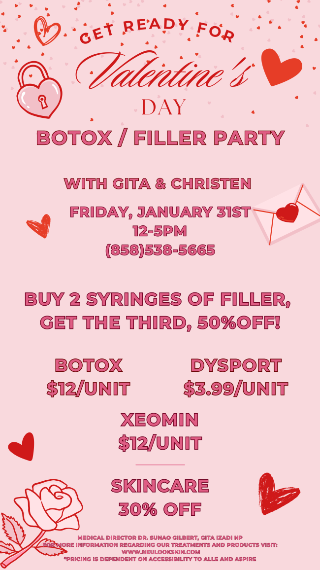 Valentines Day Botox and Filler Party Flyer